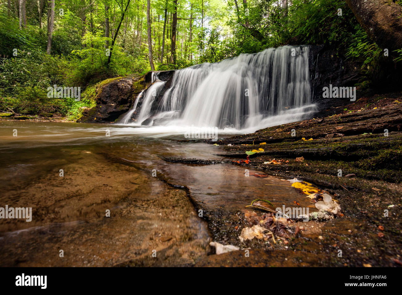 Avery Creek Falls - Pisgah National Forest - near Brevard, North Carolina, USA Stock Photo