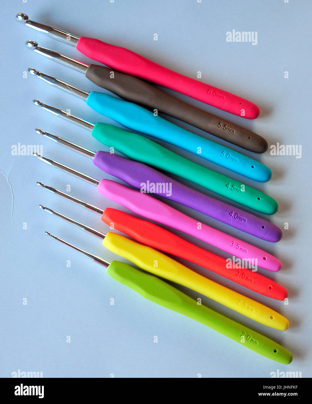 Different size of crochet needle Stock Photo Alamy