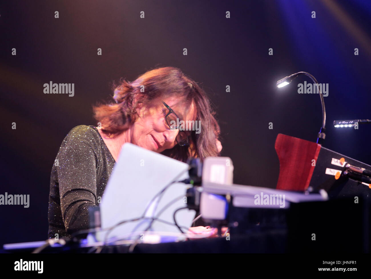 Italo American pianist and composer Suzanne Ciani at Sonar Barcelona. Stock Photo