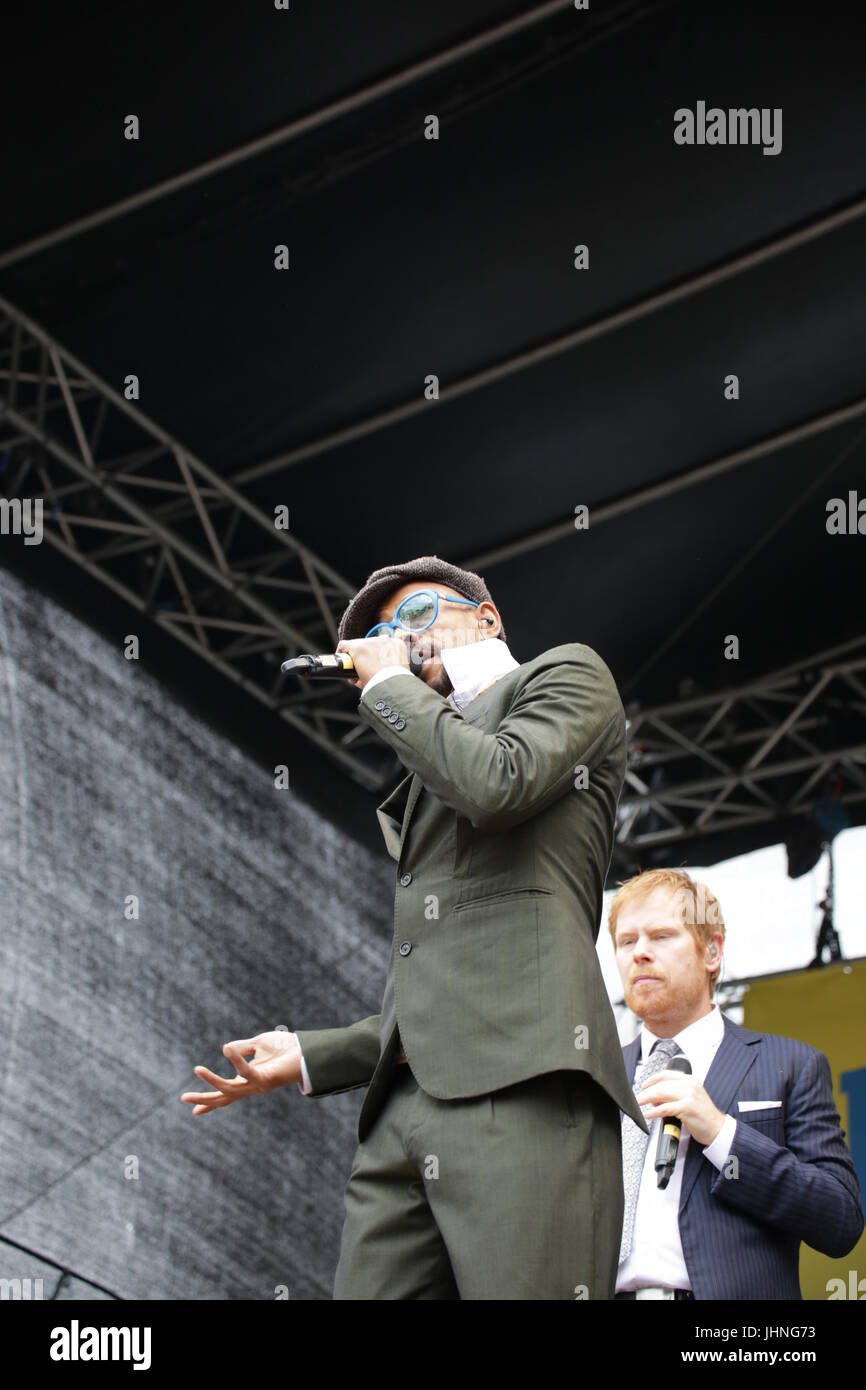 Band Seeed live on stage during Energeiwende rally Stock Photo - Alamy
