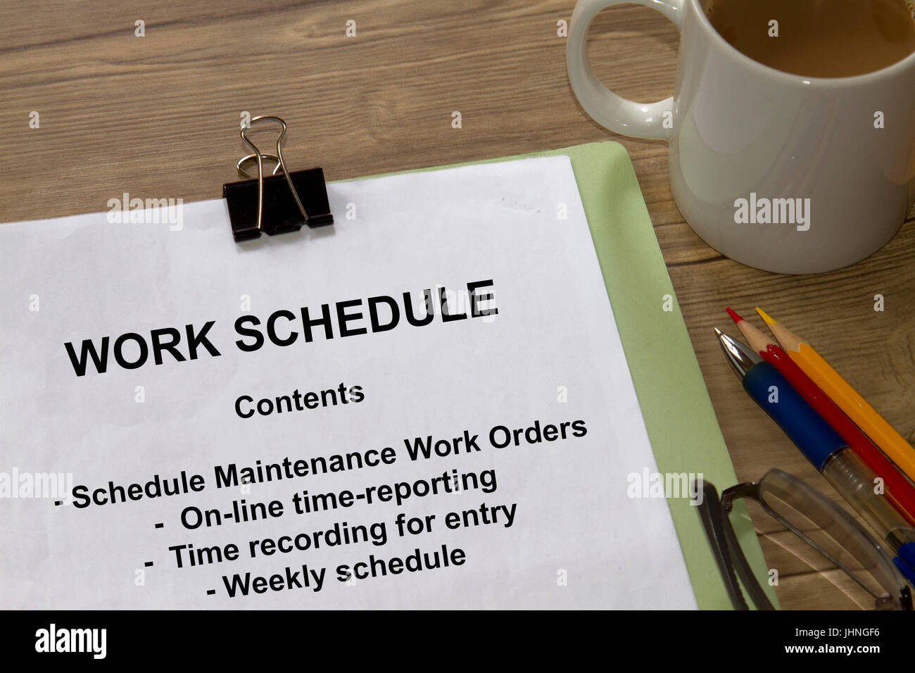 Work Schedule Concept Many Uses In The Oil And Gas Industry Stock 