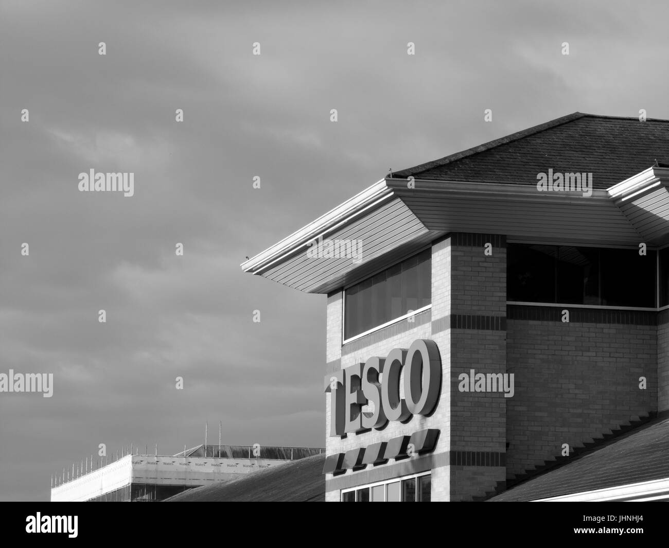 Tesco store Black and White Stock Photos & Images - Alamy