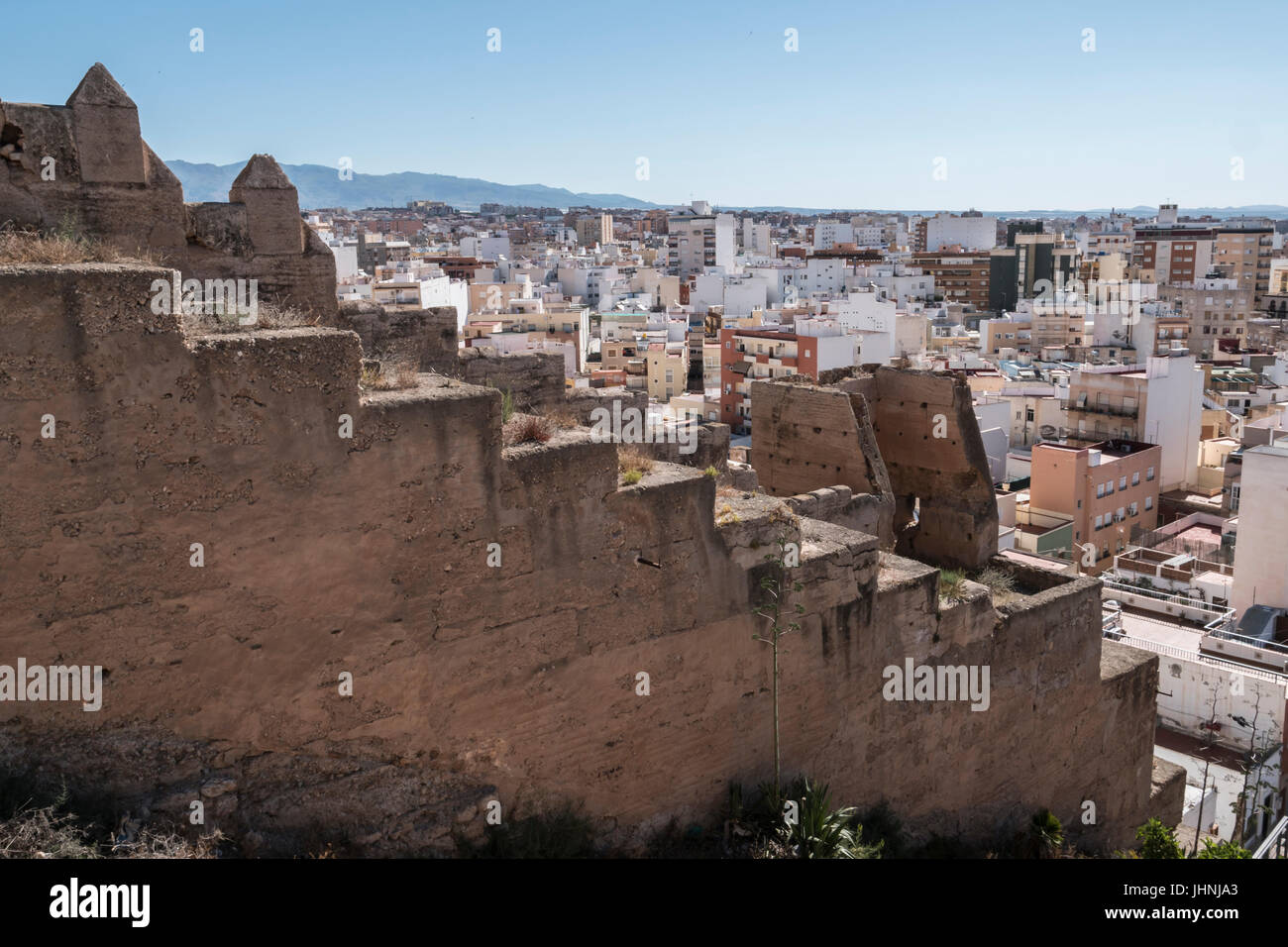Detail of the walls of the Alcazaba of Almería, Andalusia, Spain Stock Photo