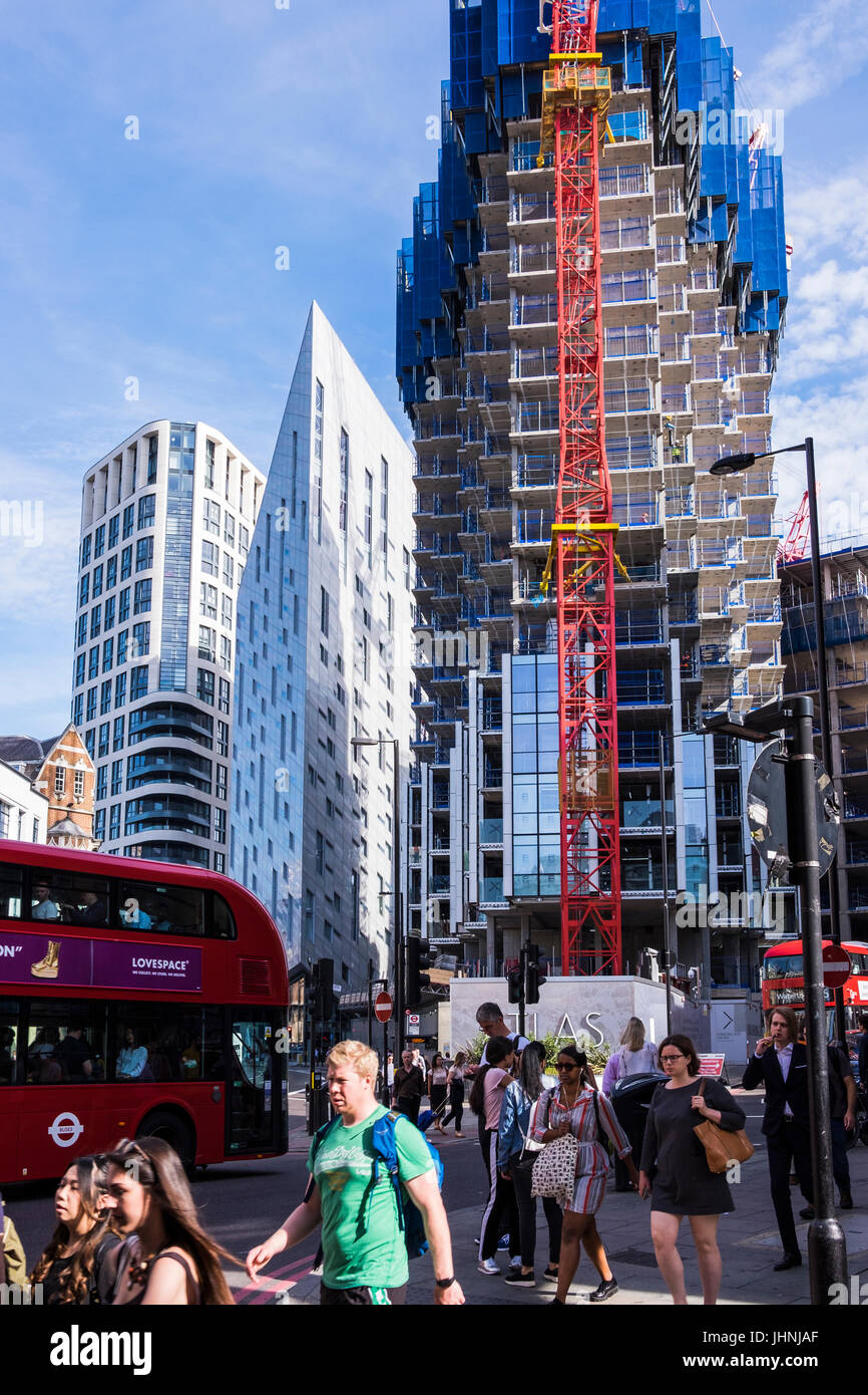 Atlas building construction on City Road, Borough of Hackney, London, England, U.K. Stock Photo