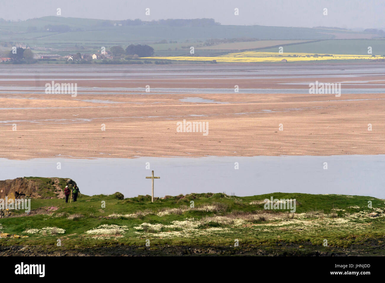St Cuthbert's Isle wooden cross, Holy Island, Lindisfarne
