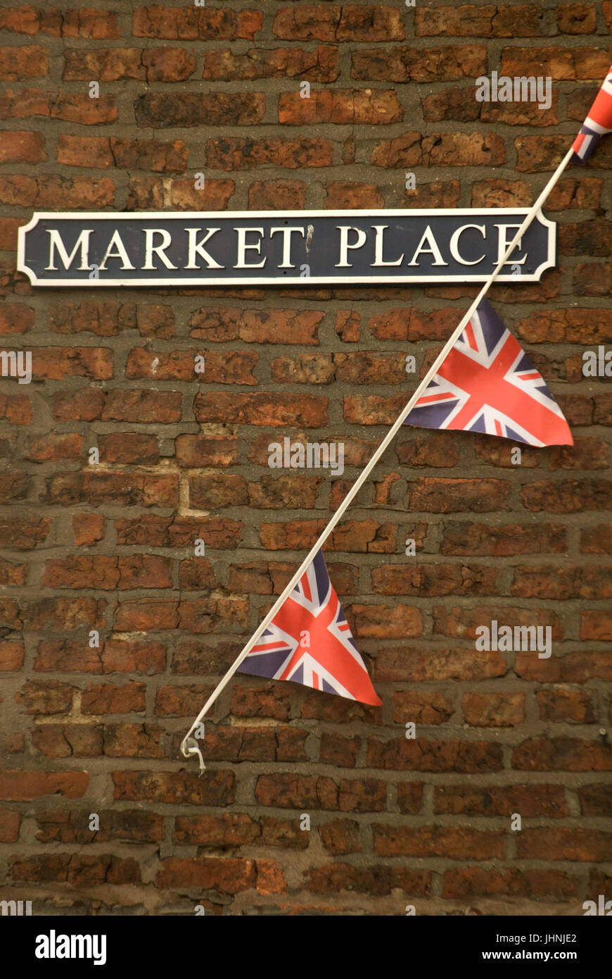 Market Place street sign, Morpeth, Northumberland Stock Photo