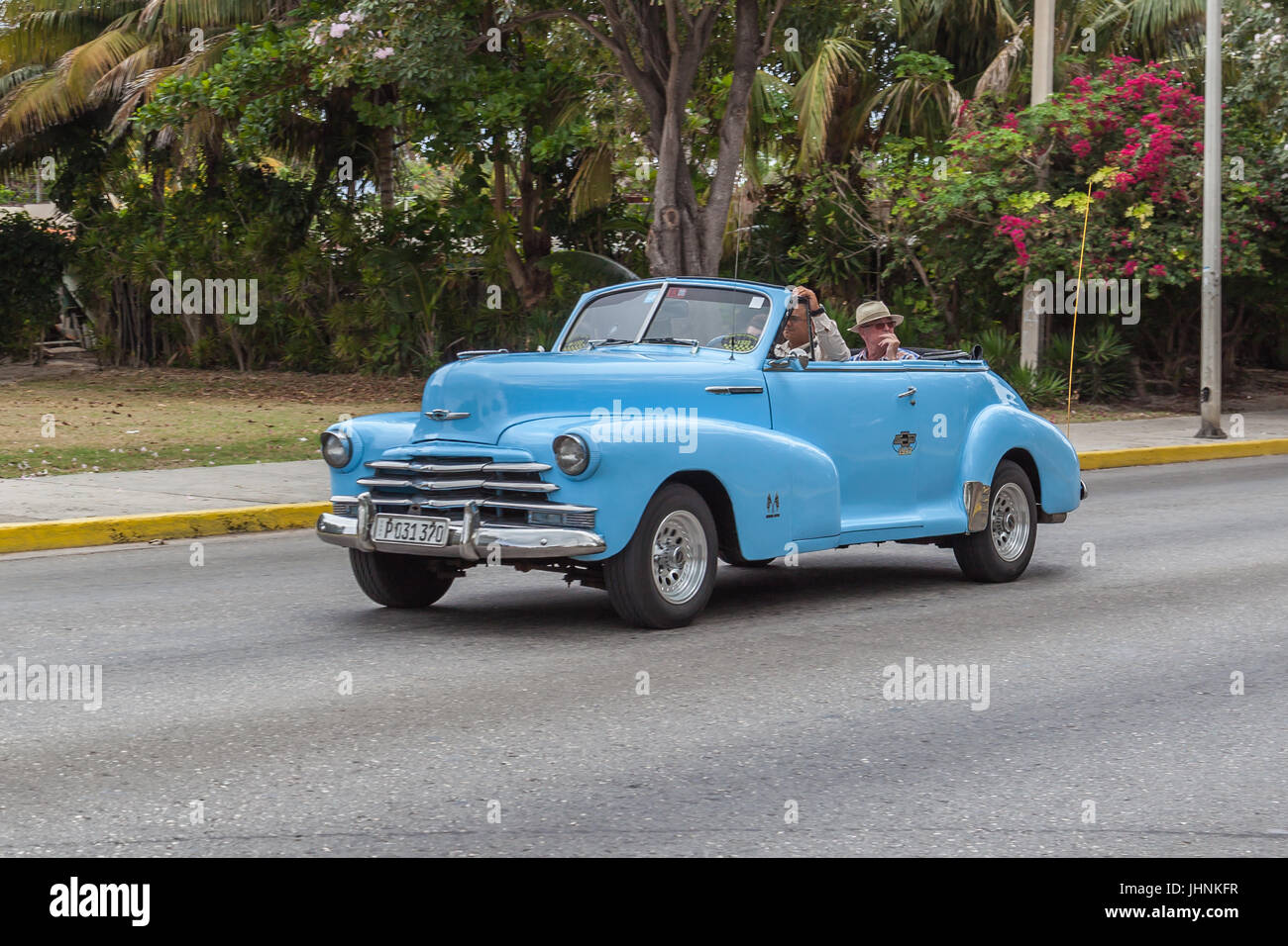American Classic Car Drive On The Street In Varadero Resort Town Cuba Stock Photo Alamy