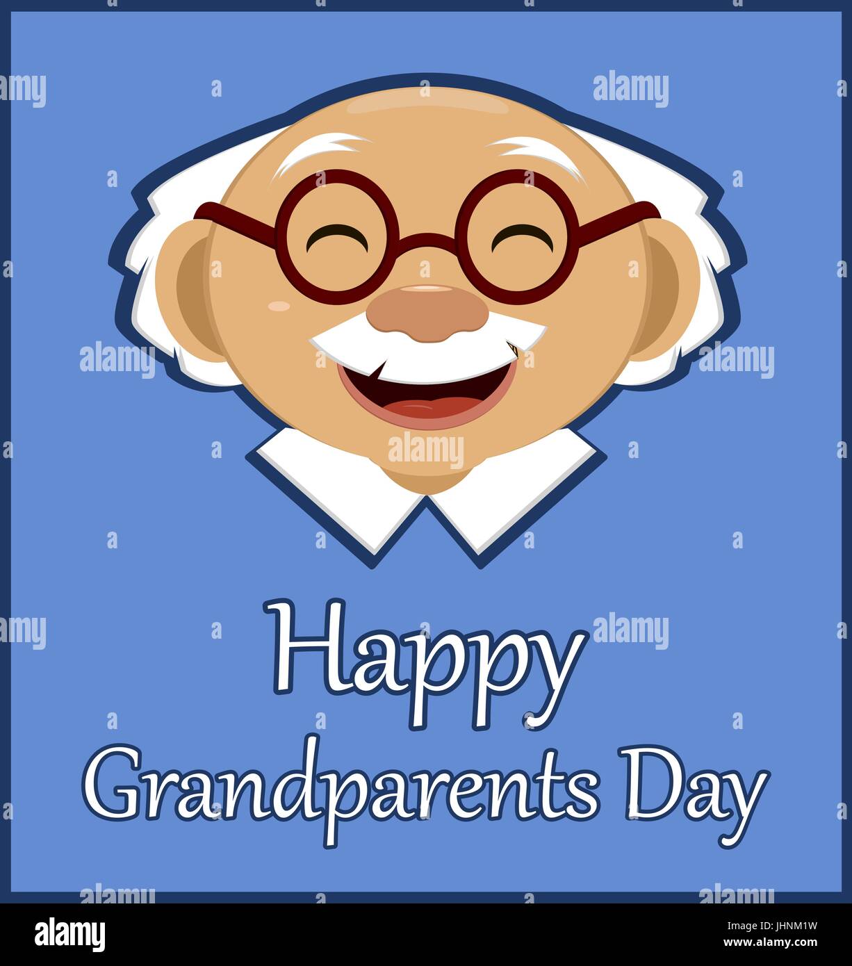 Happy Grandparents Day. Smiling grandpa. Vector postcard Stock Vector