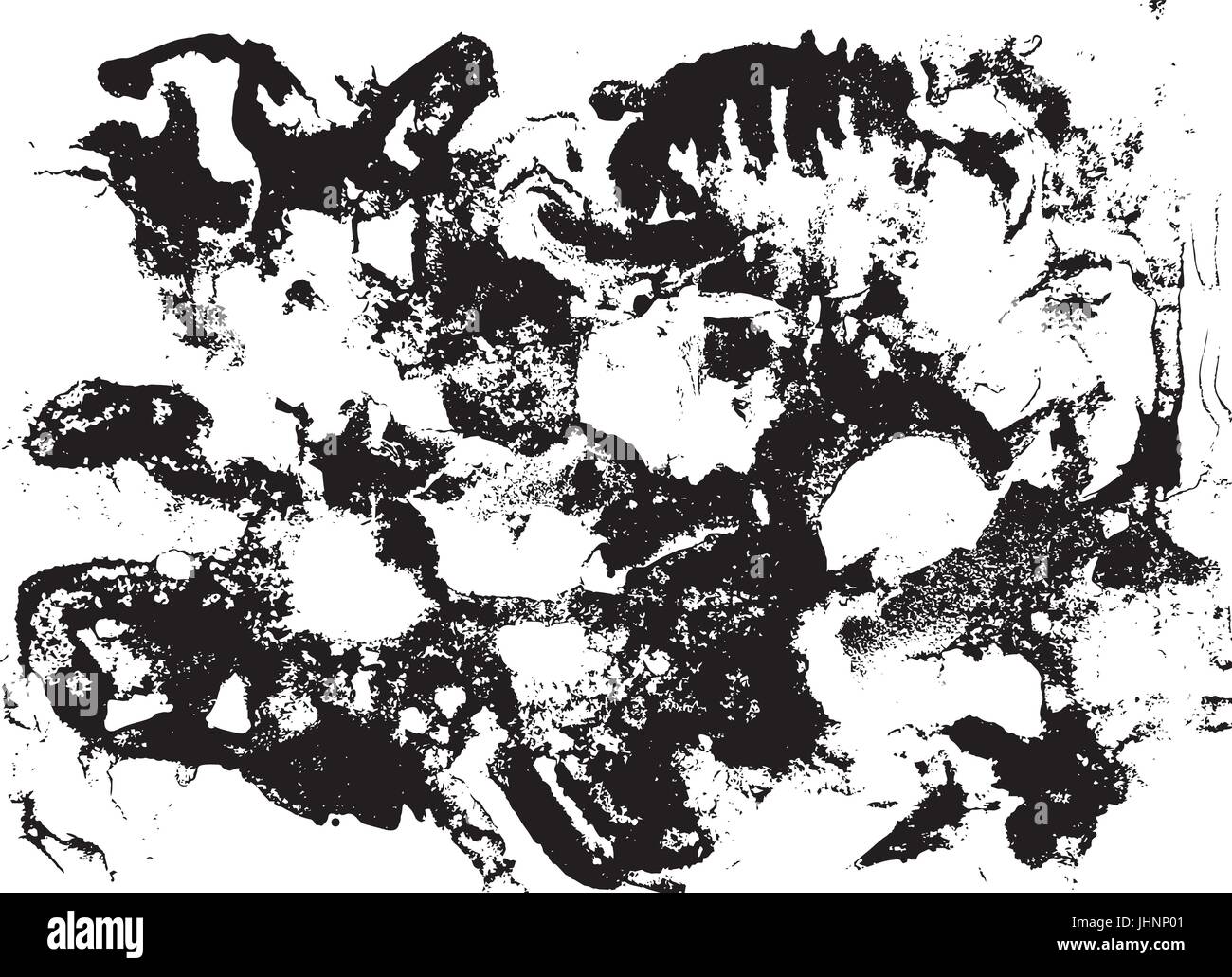 Black and white grunge texture. Watercolor hand drawn marbling illustration. Abstract background. Vector pattern. Stock Vector