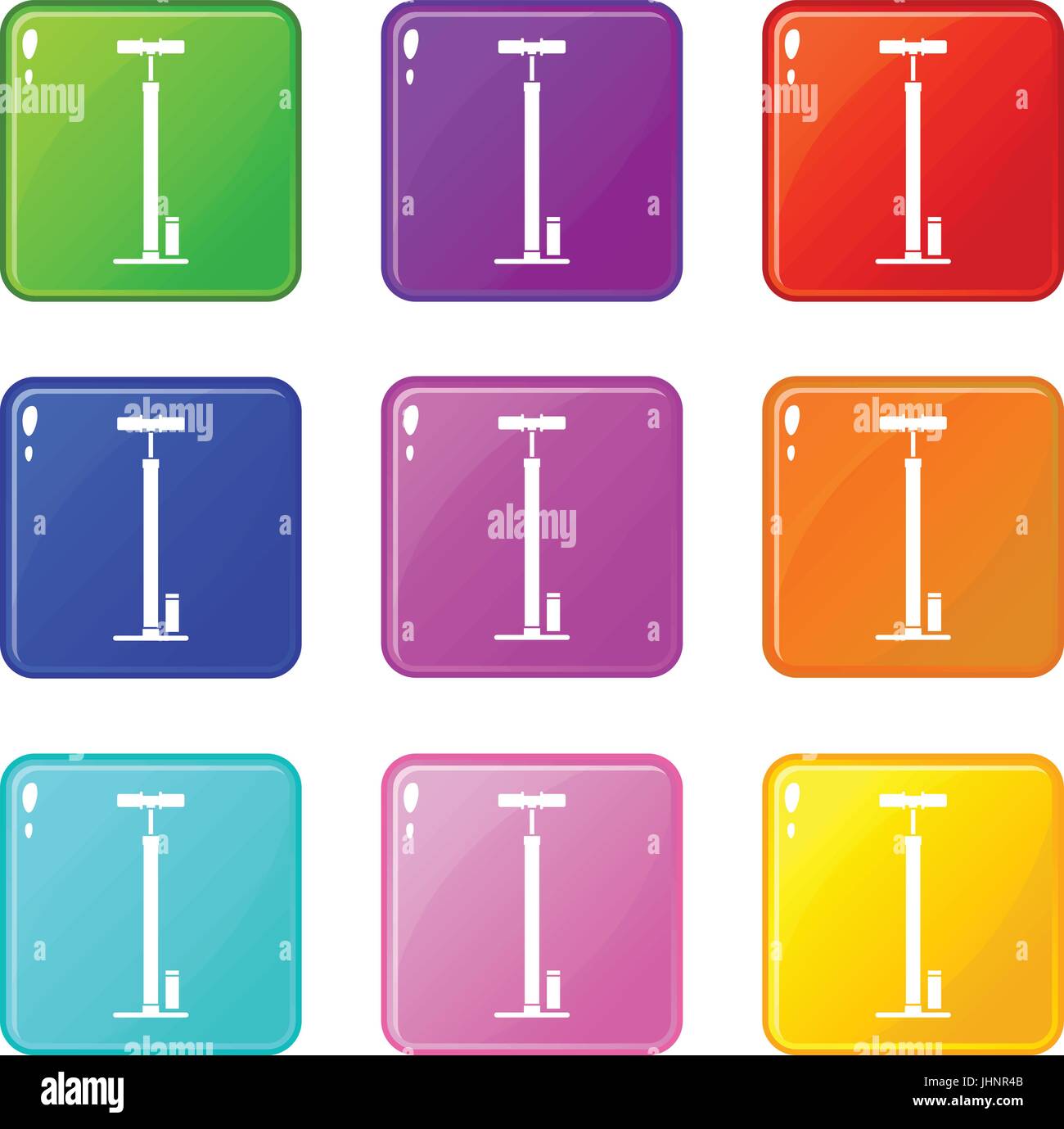 Bicycle pump icons 9 set Stock Vector Image & Art Alamy