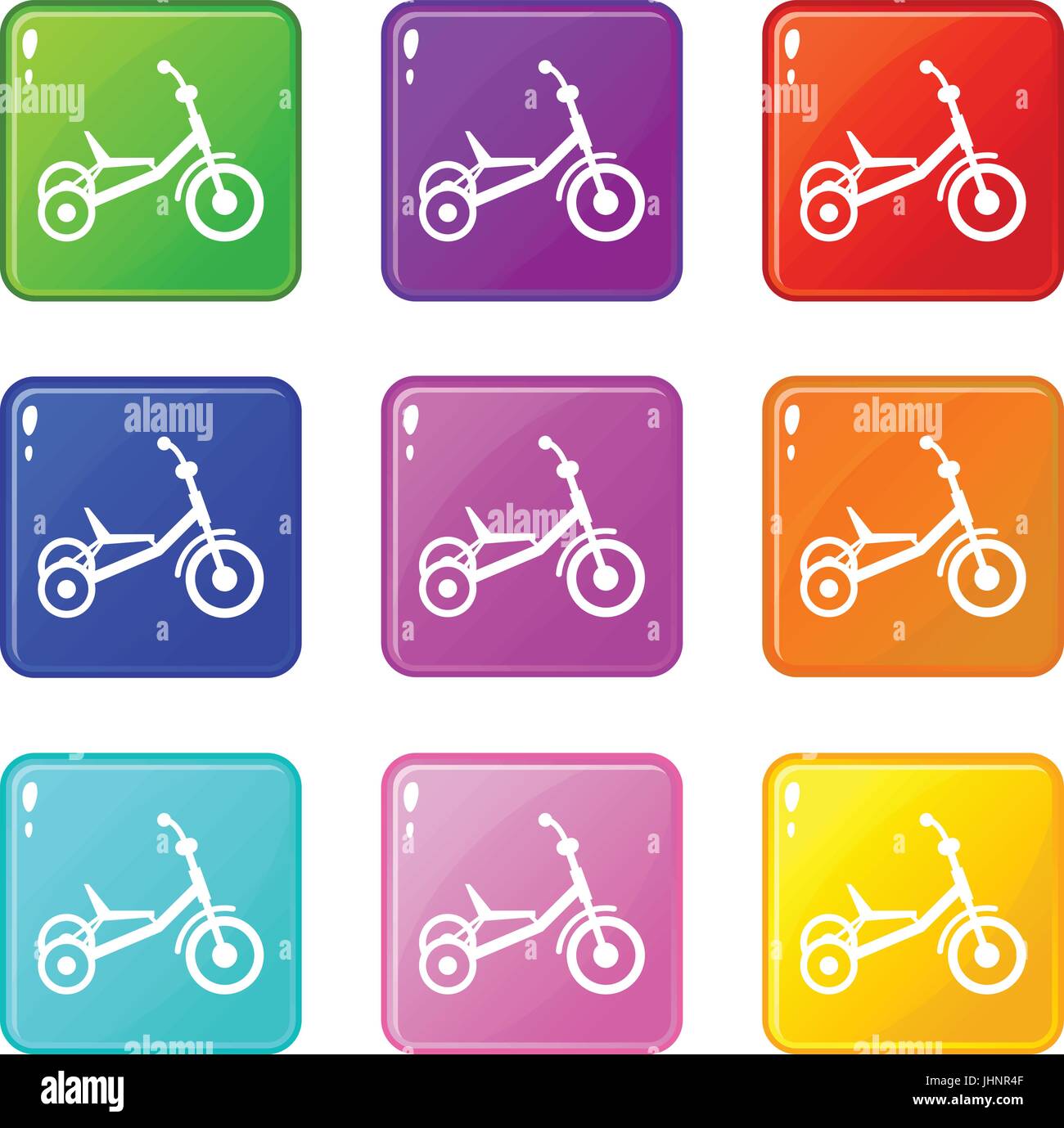 Tricycle icons 9 set Stock Vector Image & Art - Alamy