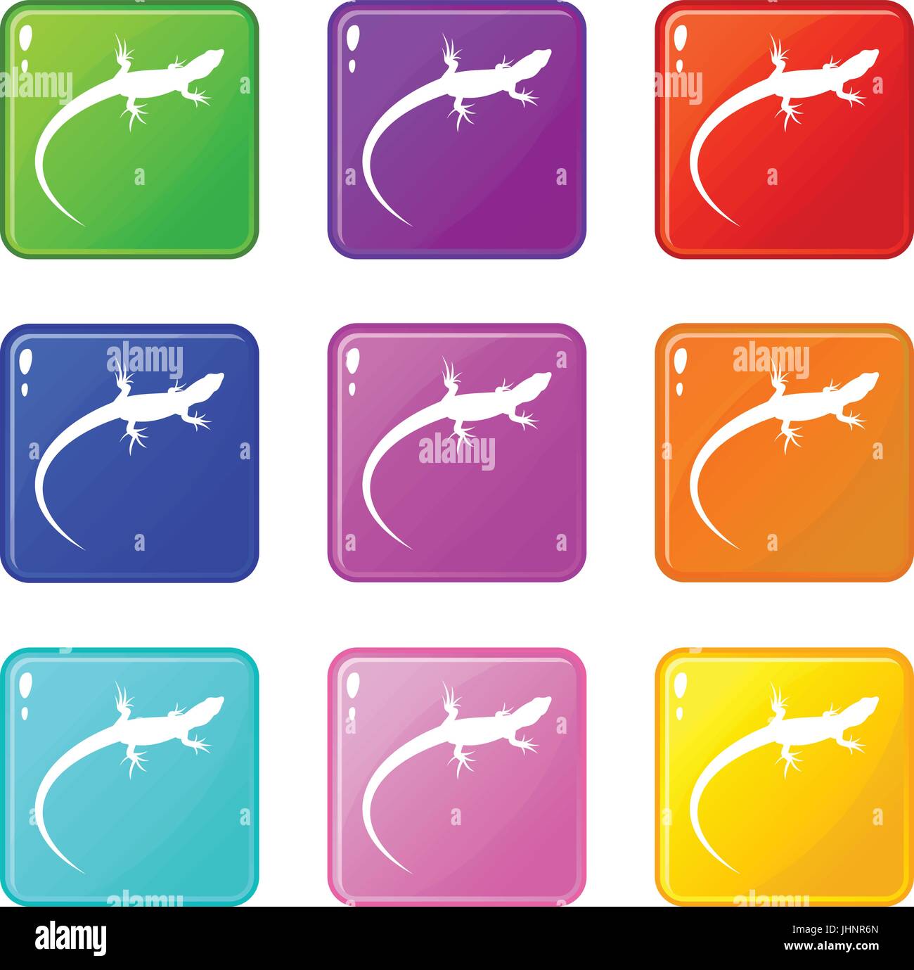 Lizard icons 9 set Stock Vector Image & Art - Alamy
