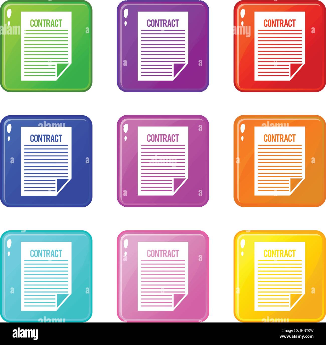 Contract icons 9 set Stock Vector Image & Art - Alamy