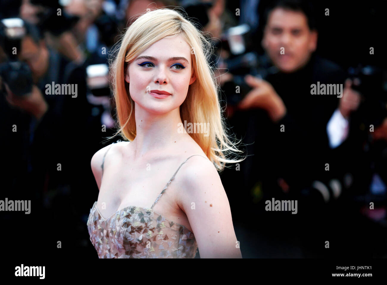 CANNES, FRANCE - MAY 23: Elle Fanning attends the 70th Anniversary during the 70th annual Cannes Film Festival on May 23, 2017 in Cannes, France. Stock Photo