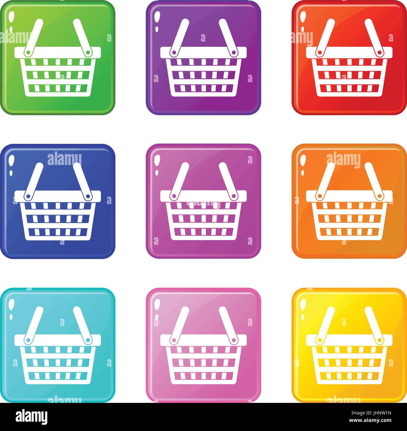 Shopping basket icons 9 set Stock Vector Image & Art - Alamy