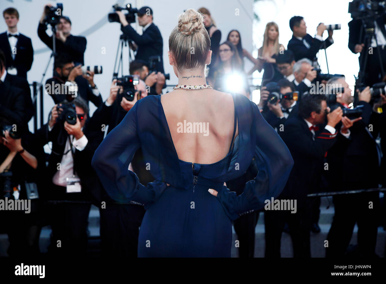 CANNES, FRANCE - MAY 22: Jasmine Sanders attends the 'The Killing Of A Sacred Deer' premiere during the 70th Cannes Film Festival on May 22, 2017 in C Stock Photo