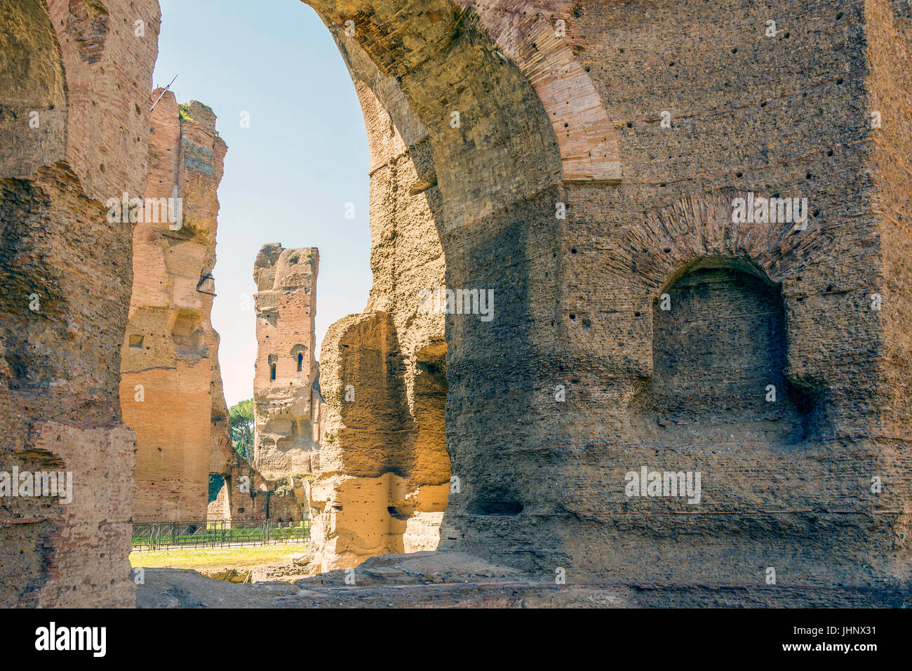 Baths of Caracalla, ancient ruins of roman public thermae built by Emperor Caracalla in Rome