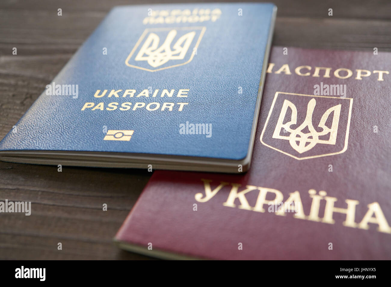 Two Versions Of Ukrainian Foreign Passports Red Document Is An Old Example Blue Document Is A