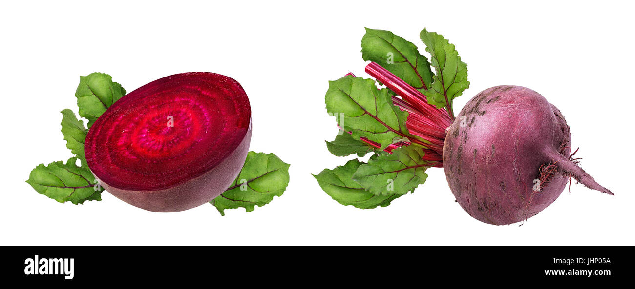 Beetroot with leaves isolated on white Stock Photo Alamy