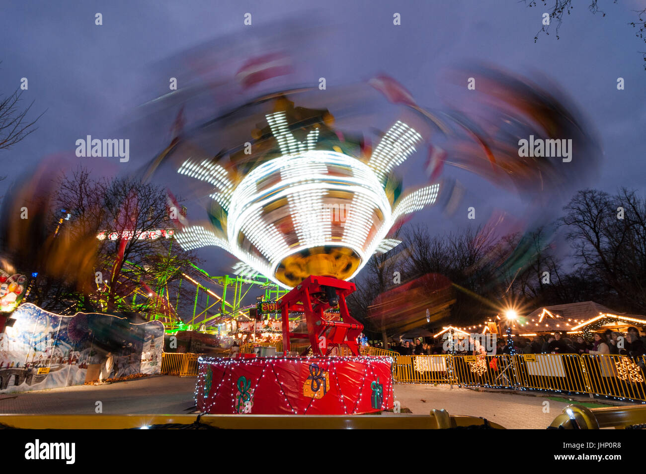 Hyde Park Winter Wonderland Fairground Ride, London, United Kingdom Stock Photo