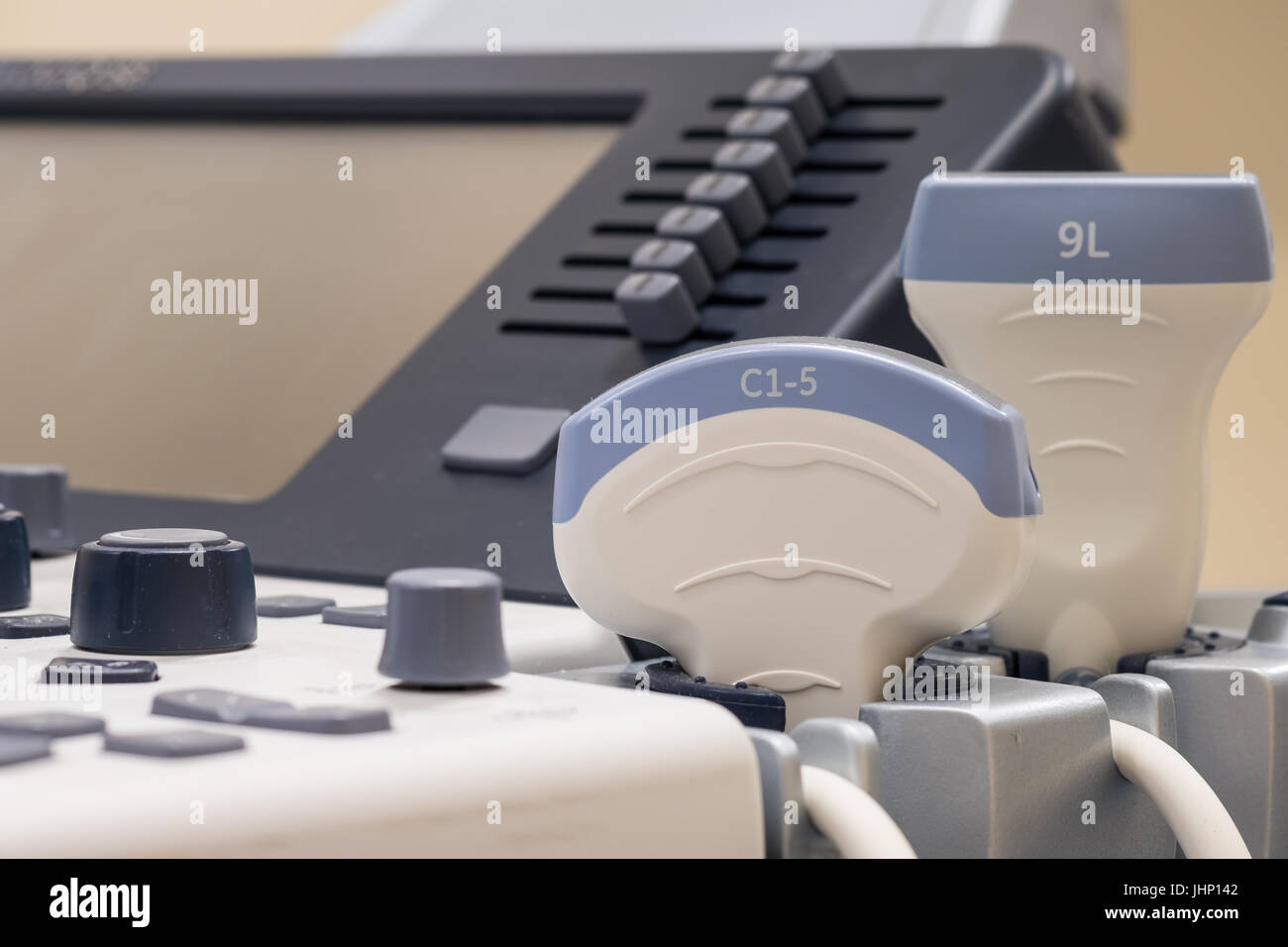 Close up view of an ultrasound machine with two transducers Stock Photo Alamy