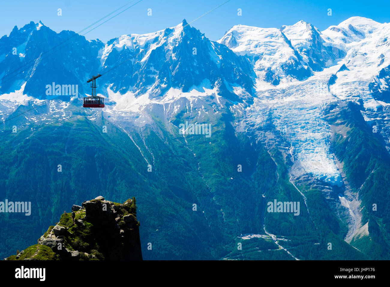 Panorama of Mont Blanc from Le Brevent, Chamonix, France Stock Photo ...