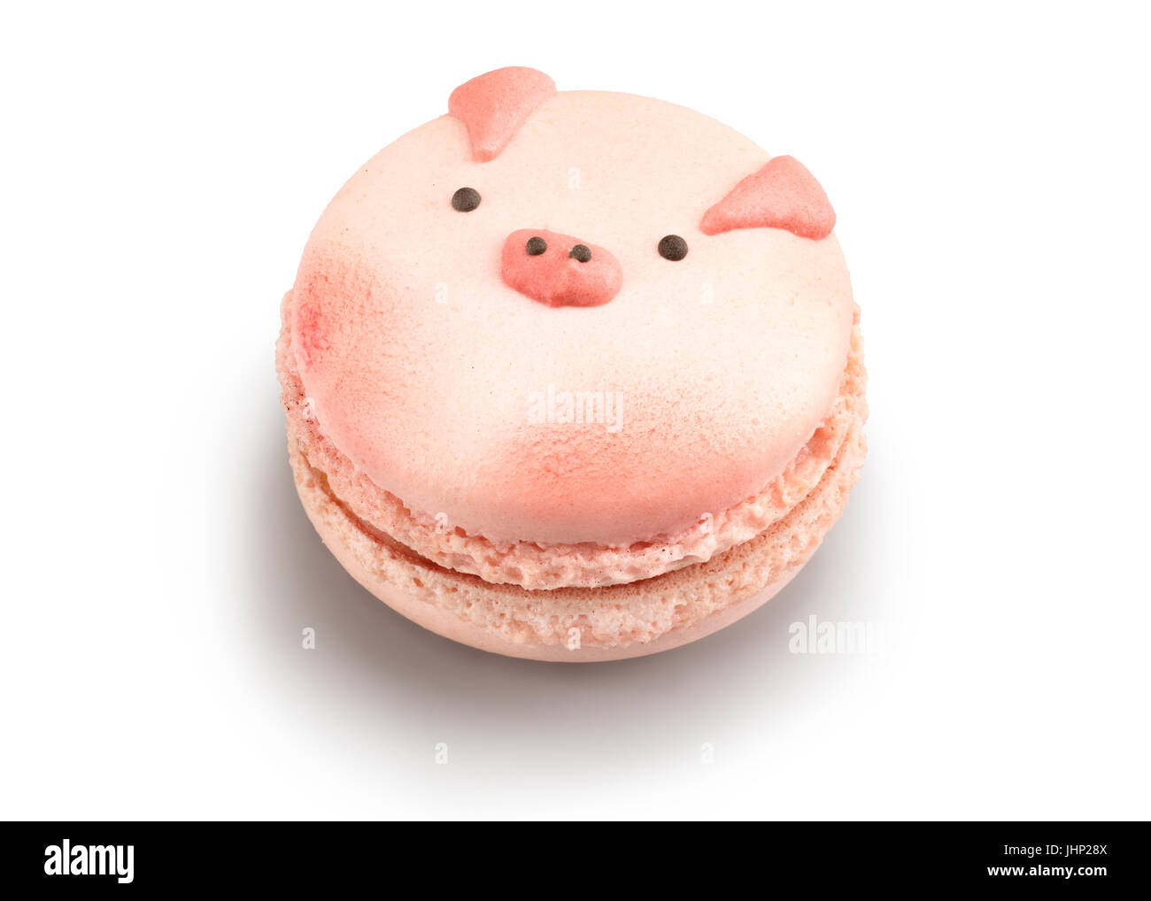 Cute Cartoon Shaped Macaroon Isolated On White Background In Full Stock Photo Alamy