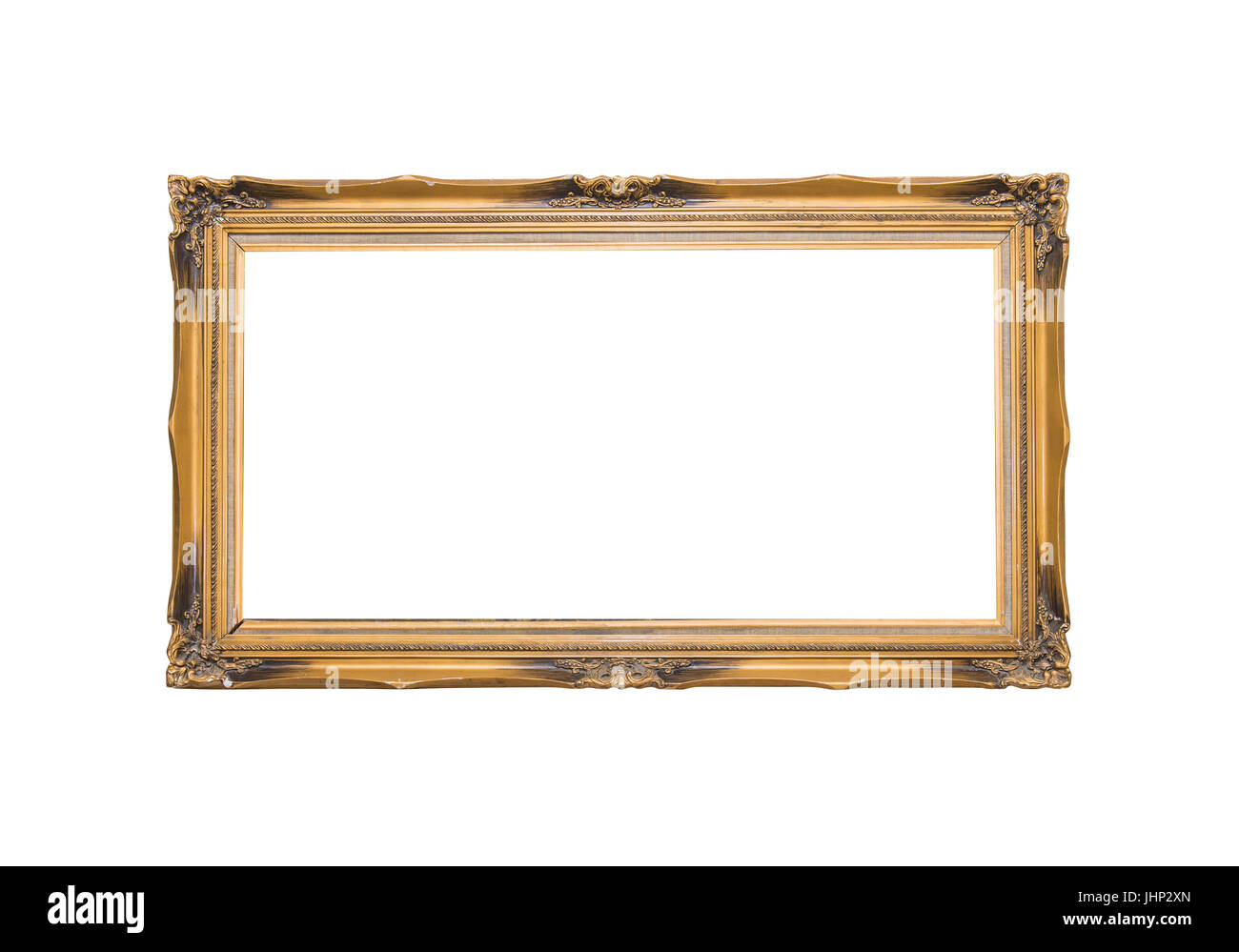 Gold frame Elegant vintage Isolated on white background Stock Photo - Alamy