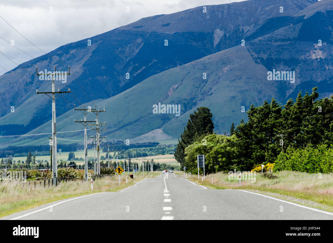 Scenic Drive Through South Island, New Zealand Stock Photo - Alamy