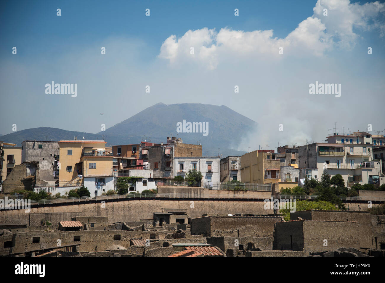 Mount Vesuvius and Herculaneum Stock Photo