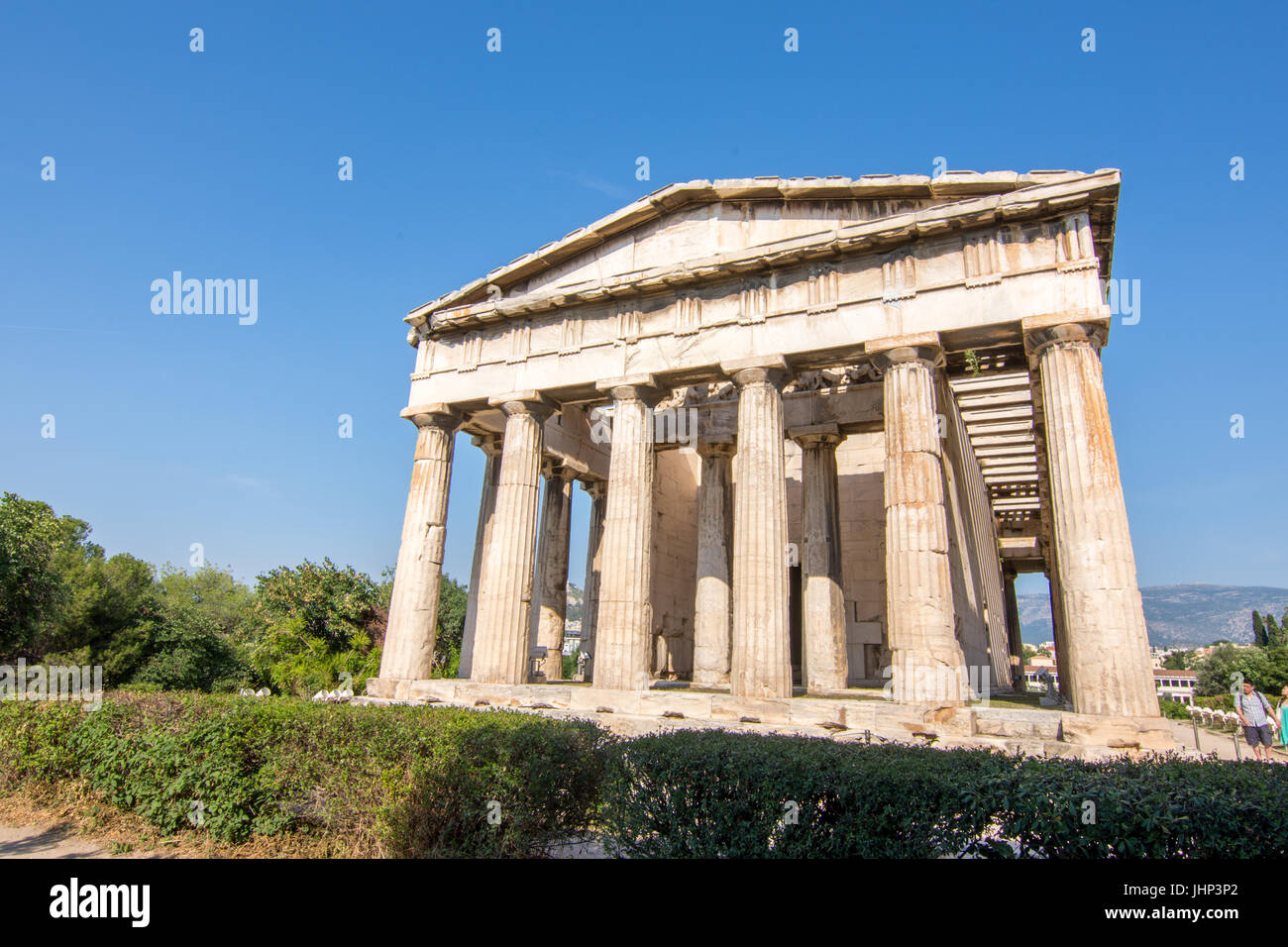 Ruins of the Temple of Hephaestus near the ancient Agora (Forum) of Athens Stock Photo