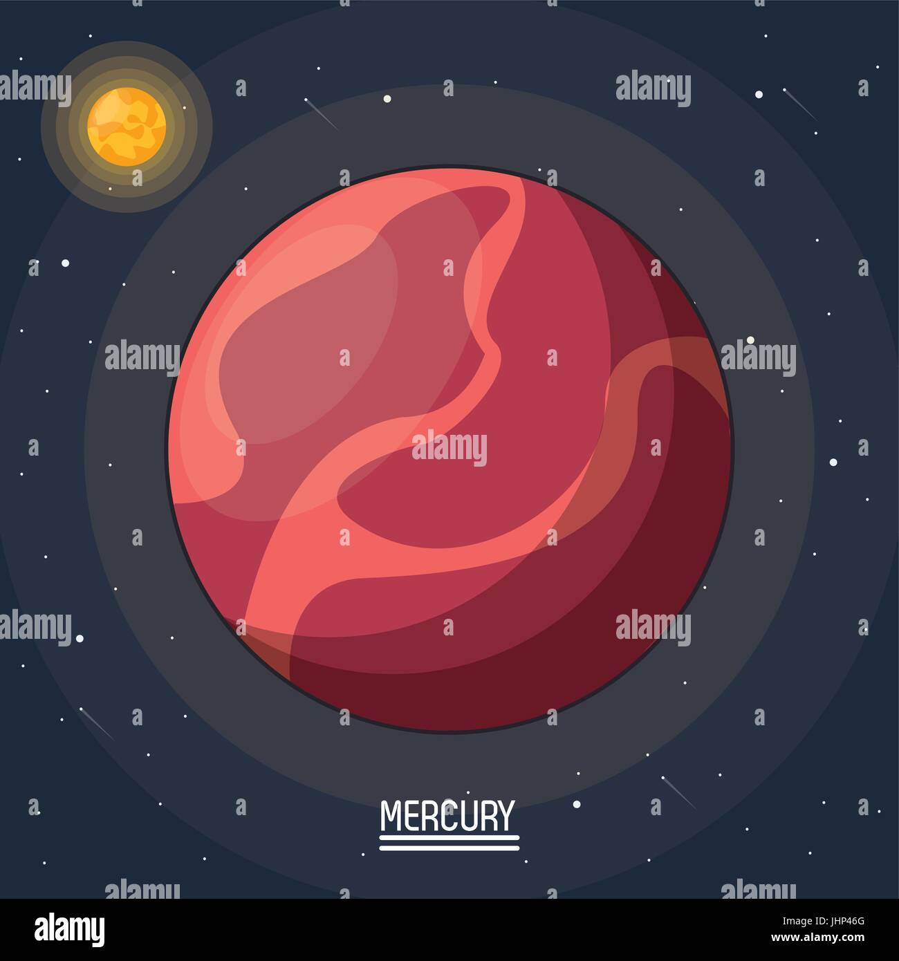 colorful poster of the mercury in the space Stock Vector Image & Art Alamy