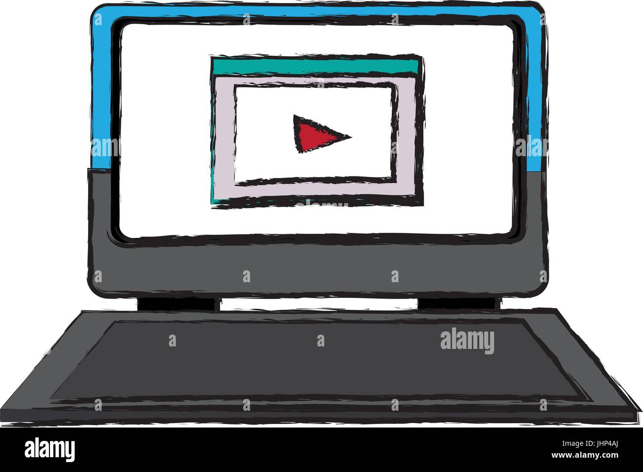 laptop with screen video play button page web Stock Vector Image & Art ...