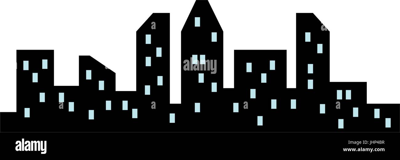 silhouette city skyline buildings architecture Stock Vector Image & Art ...