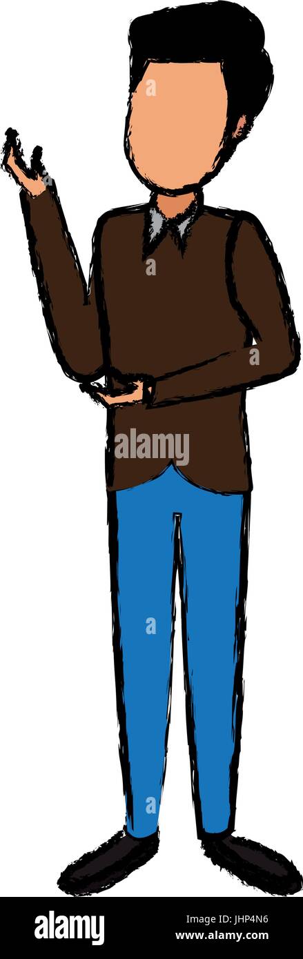 standing young man wearing casual clothes cartoon Stock Vector Image ...