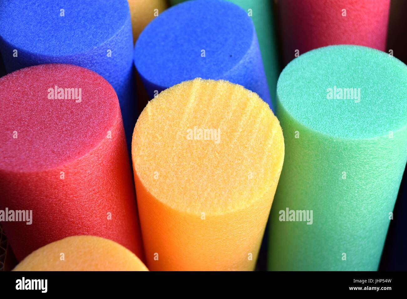 aerobics and aqua gym water noodle, pool noodles close up view for