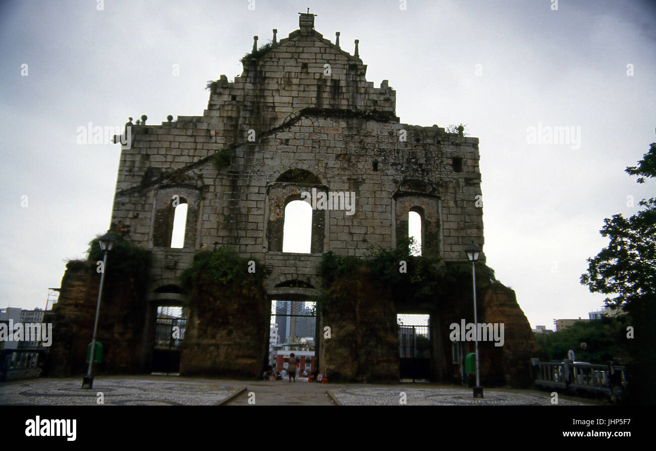 Ruins of St. Paul's Cathedral; inner part; Macau; China Stock Photo