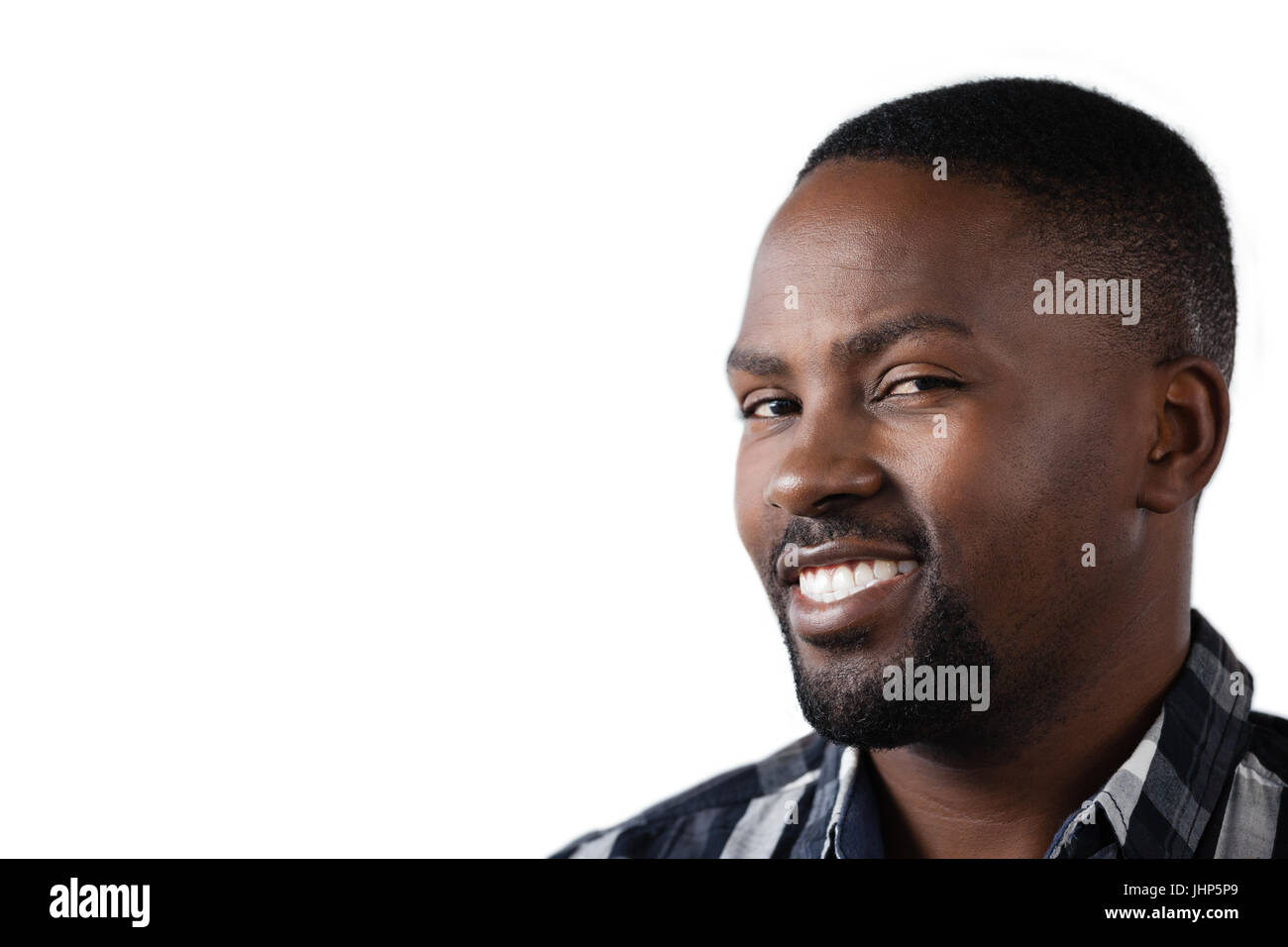 Portrait of happy man standing against white background Stock Photo - Alamy