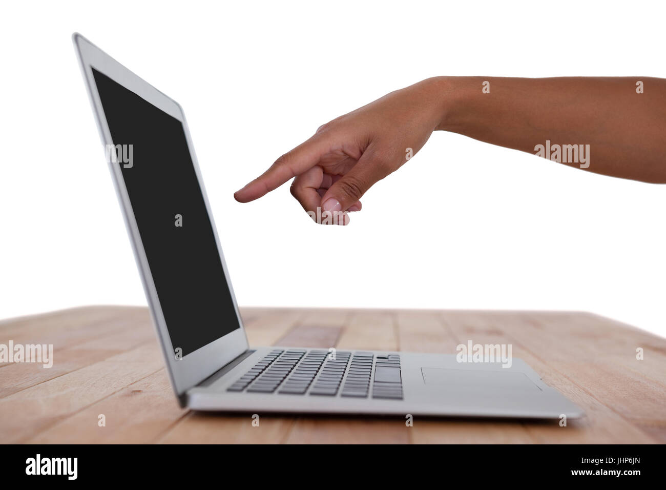 Hand pointing at screen hi-res stock photography and images - Alamy