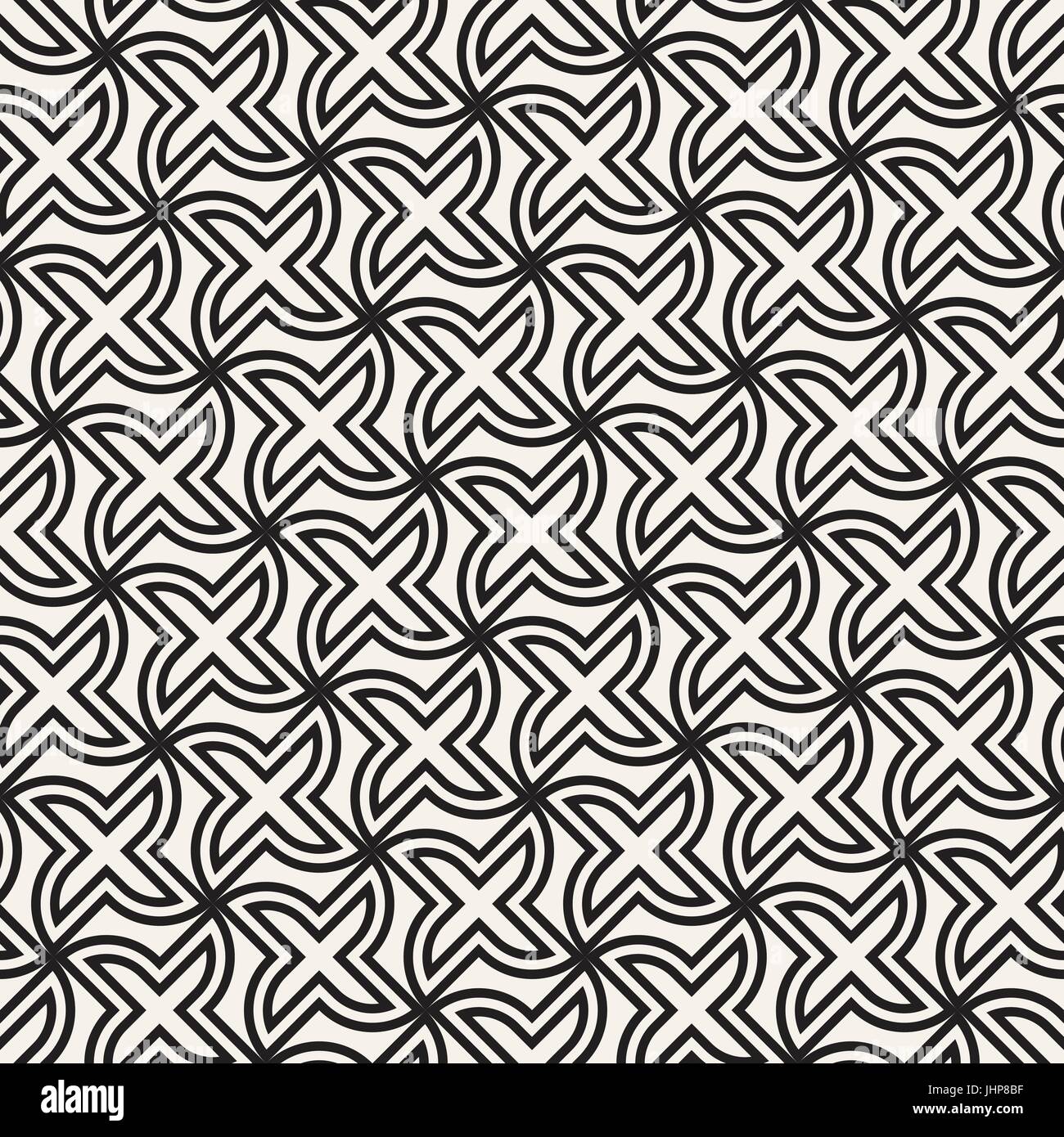 Vector seamless cross tiling pattern. Modern stylish geometric lattice ...