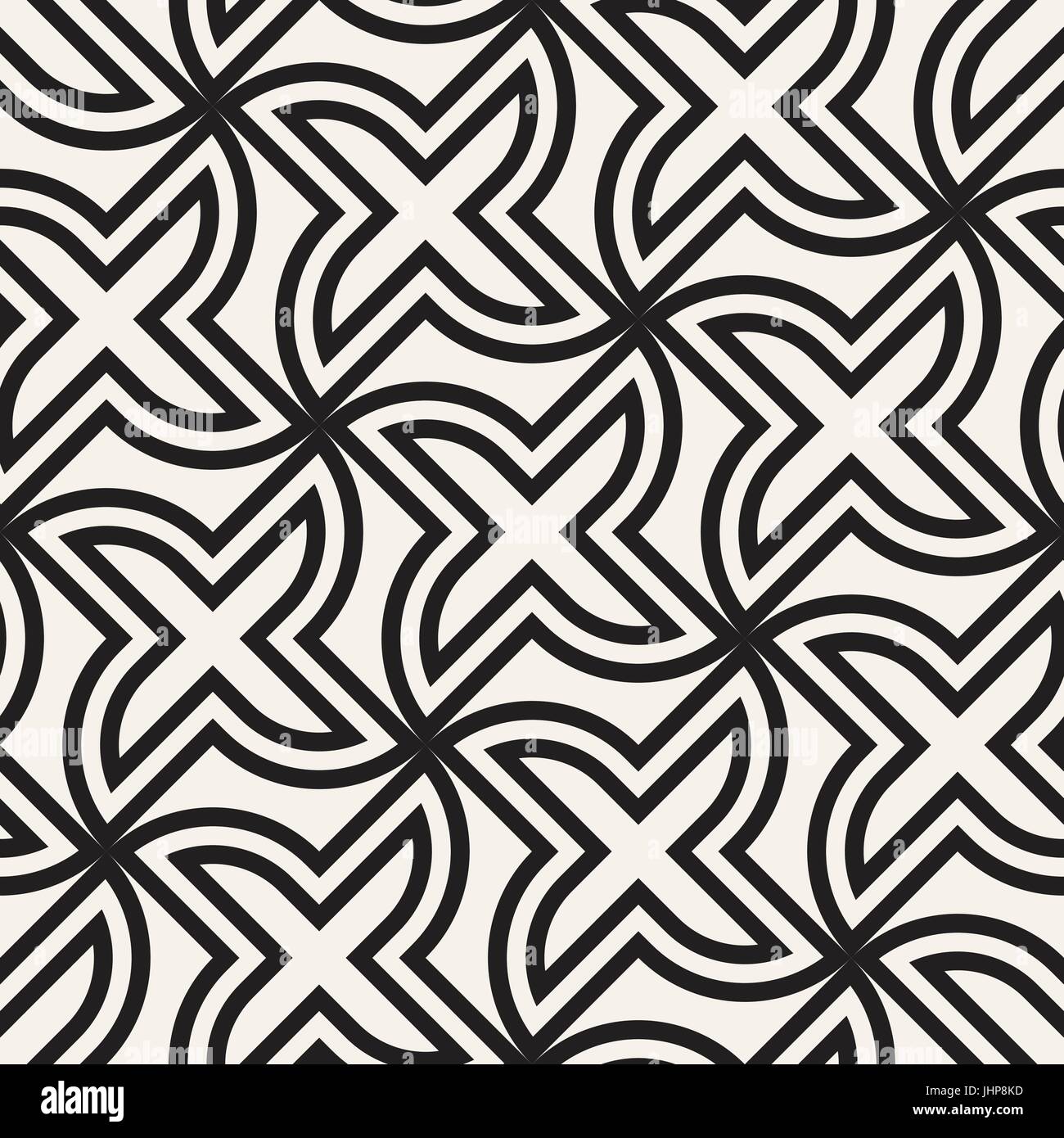 Vector seamless cross tiling pattern. Modern stylish geometric lattice ...