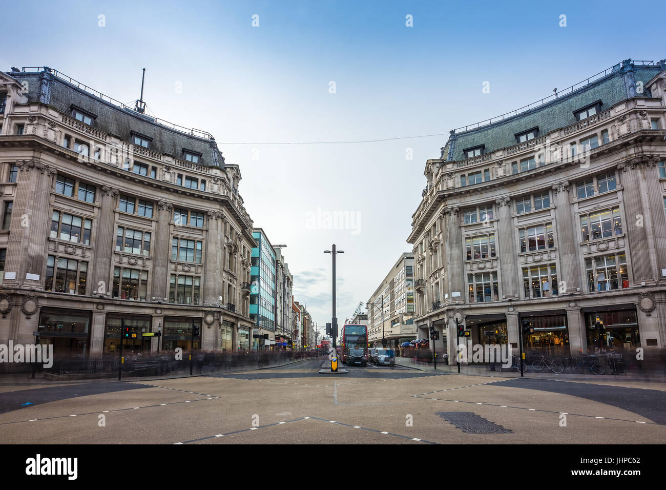 London, England - The famous Oxford Circus with Oxford Street and Regent Street on a busy day Stock Photo
