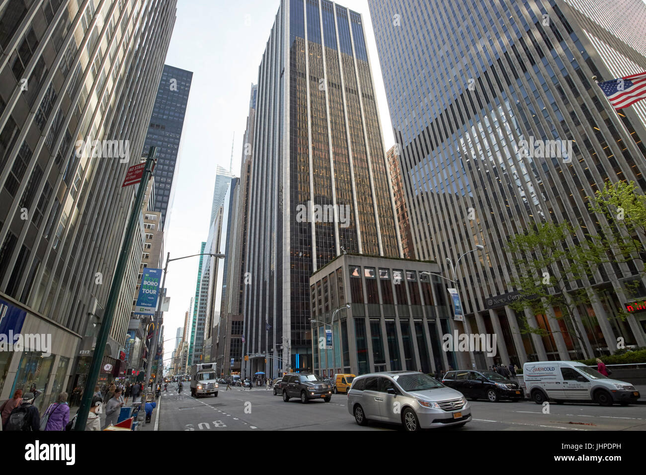 looking south down along sixth avenue from the rockefeller center New York City USA Stock Photo