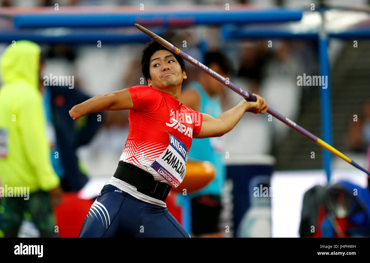 Japan's Akihiro Yamazaki in action in the Men's Javelin Throw F46 Final