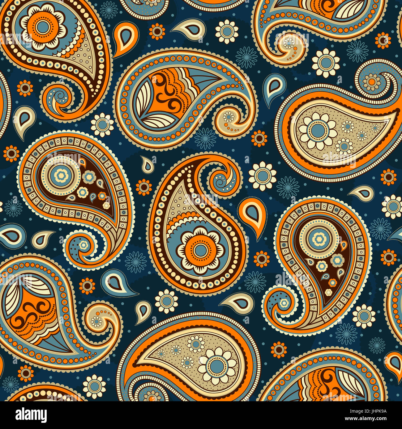 Oriental seamless paisley pattern Decorative ornament backdrop for fabric textile and wrapping paper. Stock Photo