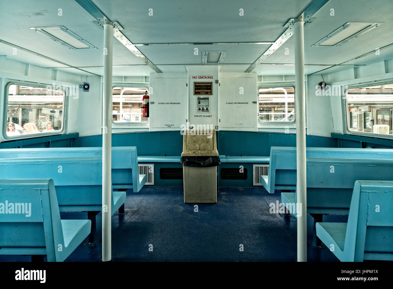 Interior Front Cabin Of The Fire Island Ferry Running