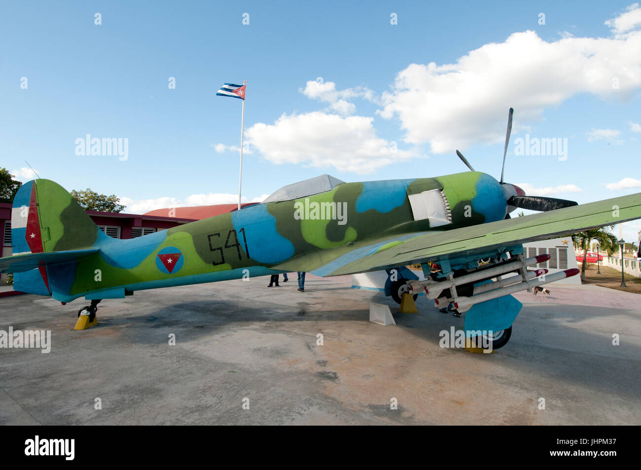 Hawker Sea Fury F-50 light attack bomber at the Bay of Pigs Museum (Museo de Playa Giron), Cuba (used in the Bay of Pigs invasion) Stock Photo