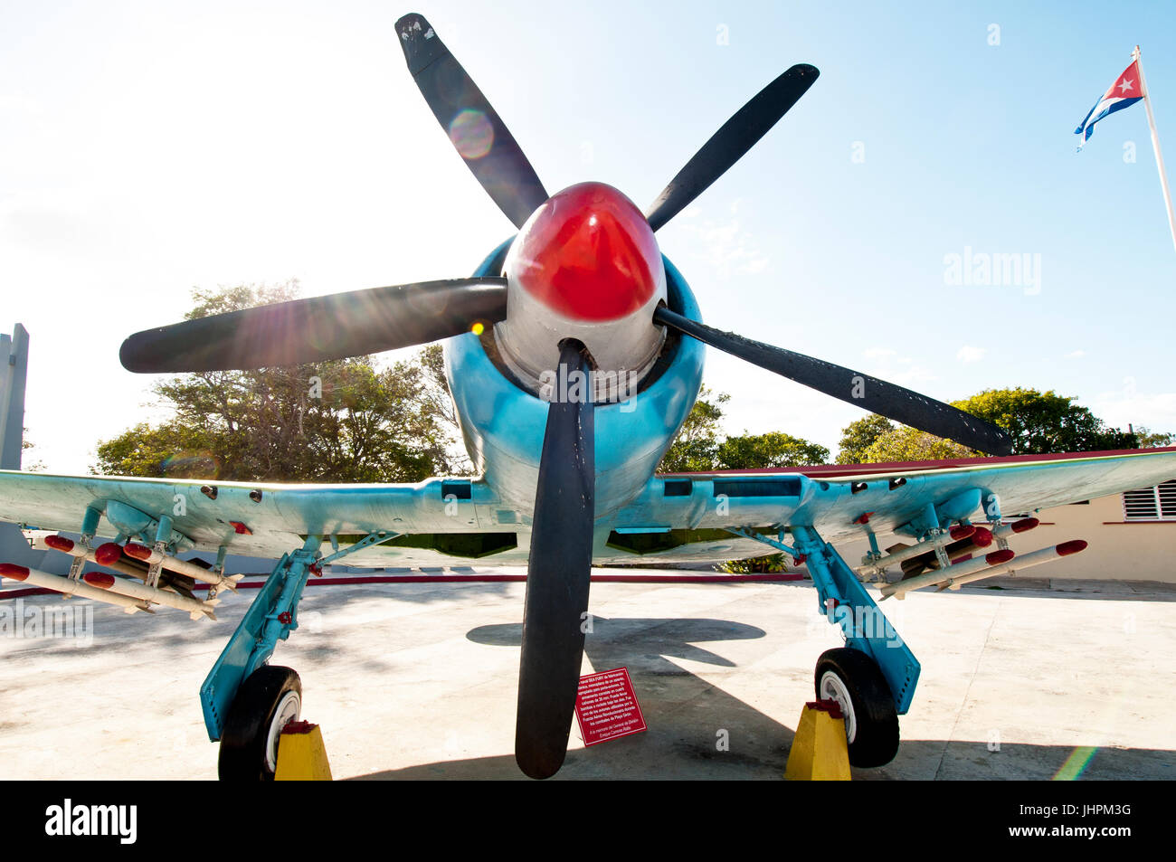 Hawker Sea Fury F-50 light attack bomber at the Bay of Pigs Museum (Museo de Playa Giron), Cuba (used in the Bay of Pigs invasion) Stock Photo