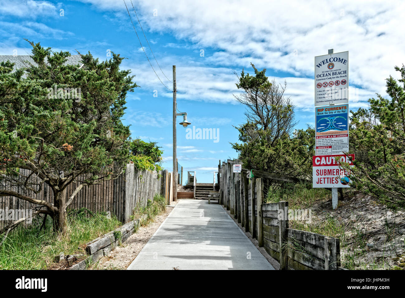 Sidewalk To The Beach Ocean Beach Fire Island Ny Usa