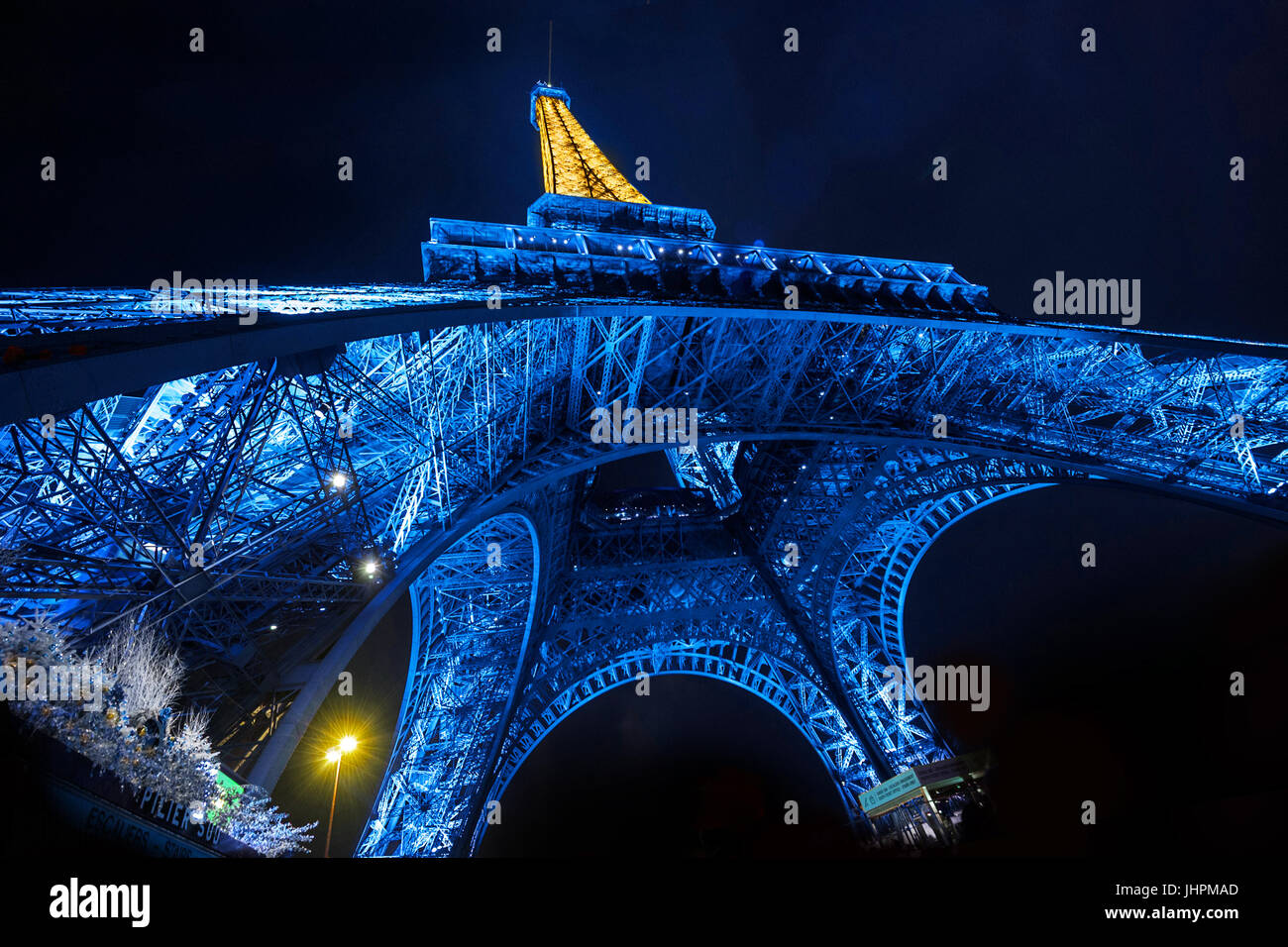 PARIS, FRANCE - January 1, 2016: Eiffel Tower Light Performance, Lit up ...
